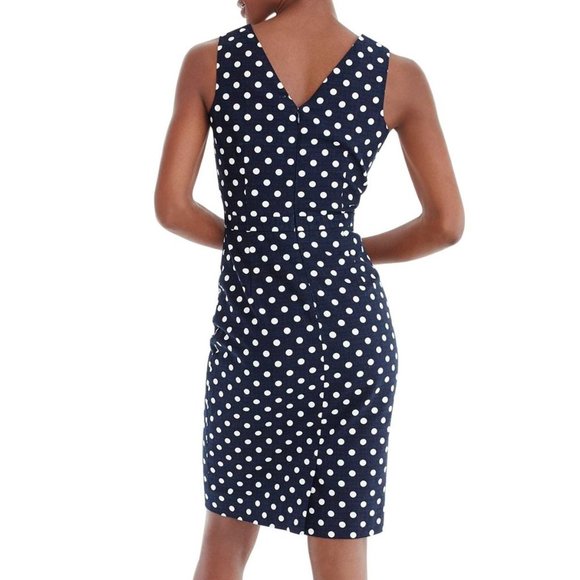 J Crew Seersucker Polka Dot Dress Navy Blue NEW 10 - Picture 3 of 8